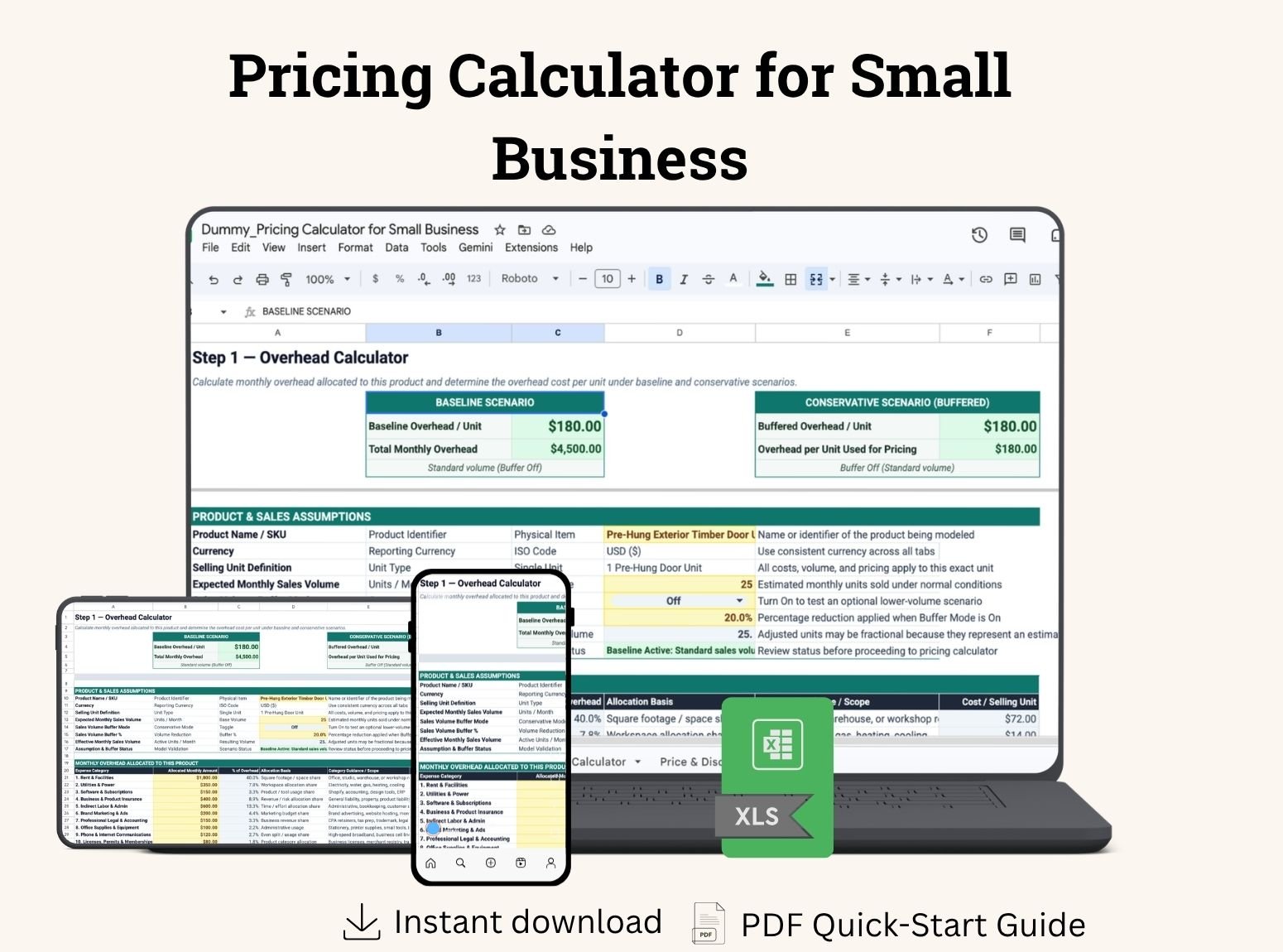 Pricing Calculator for Small Business — Excel Template